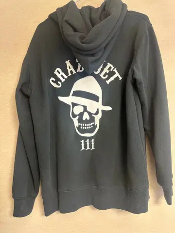 CRAZY JET 스컬 디자인 후드티
