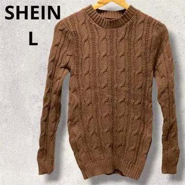 [1점] SHEIN 케이블 니트 스웨터 브라운 L 여성용