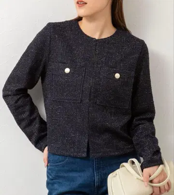 노리즈 워셔블 트위디 저지 노카라 자켓 2025