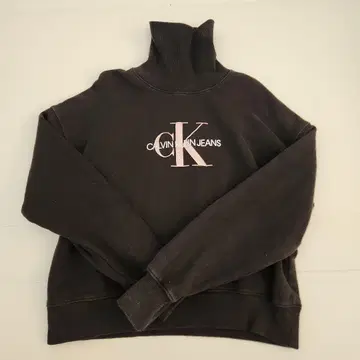 CALVIN KLEIN JEANS 터틀넥 맨투맨 XS 블랙