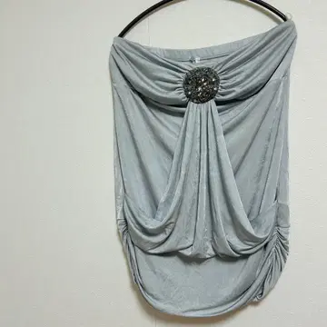 studio y 그레이 드레이프 슬리브리스 튜닉 튜브탑