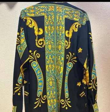 BBCO 긴팔 셔츠 사이즈 46 블랙 골드 블루 장식