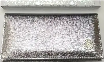 새상품 황궁 장지갑 실버 천연 가죽 금전운 UP! 국화 문양