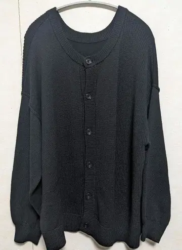 HARE 남성용 니트 앞 버튼 블랙