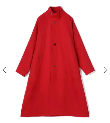 CABaN 울 개버딘 스탠드 카라 코트 레드