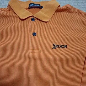 Srixon 스트라이프 긴팔 피케 셔츠 오렌지