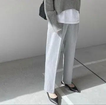 kuum x nicoco 콜라보 팬츠 라이트 그레이 38 사이즈