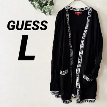 새상품급 GUESS [ L ] 블랙 가디건 앞 버튼 없는 겉옷