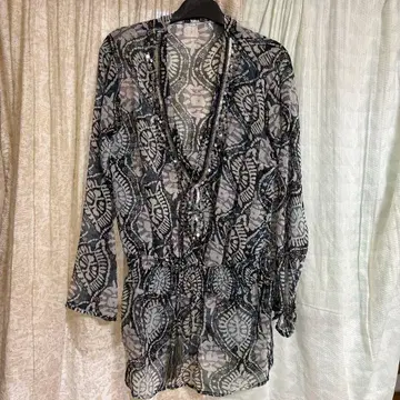 GOA 시스루 기하학 패턴 카슈쿨 셔츠