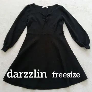 darzzlin 다즐린 V넥 A라인 플레어 절개 니트 튜닉