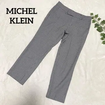 미쉘클랑 슬랙스 하운드투스 체크 패턴 오피스 캐주얼 성인 여성 깔끔함