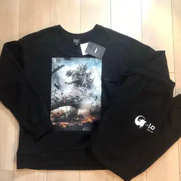 고질라 맨투맨 상하의 세트 블랙 M