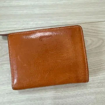 겐텐 접이식 지갑 브라운 가죽 genten 지갑 브라운 천연 가죽 소가죽