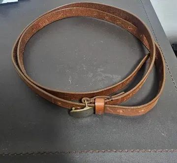 남성용 가죽 벨트 롱 브라운 금 버클