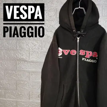 베스파 VESPA PIAGGIO 구제 의류 지퍼 후드 맨투맨 블랙 M