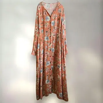 새상품급 꽃무늬 원피스 M 오렌지 계열 일본 어패럴 패션 산업 협회