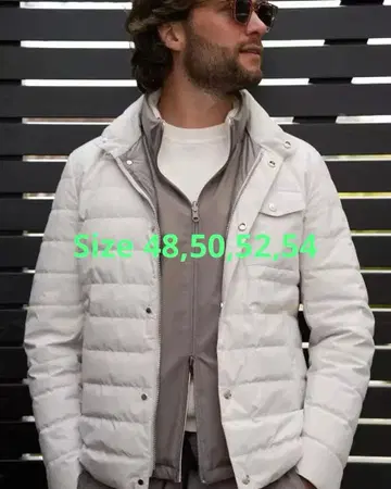 화이트 다운 자켓 후드 부착 montecore