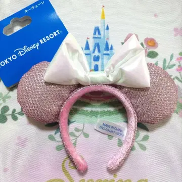 디즈니 키체인 미니 머리띠 핑크