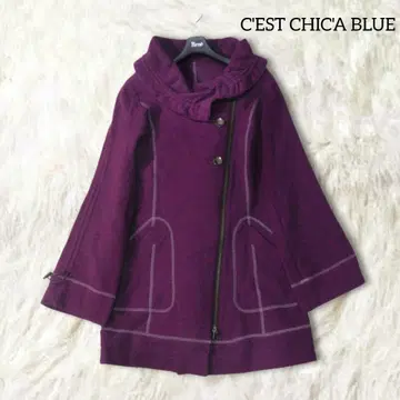 세시카 울 코트 블루종 자켓 퍼플 변형 아우터 개성적