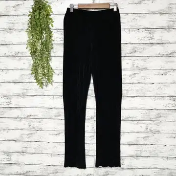 A1196 GRL 리브 블랙 팬츠 부드러운 소재 L