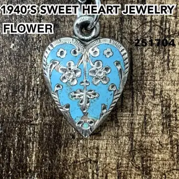 스위트하트 주얼리 꽃 플라워 에나멜 실버 빈티지 목걸이