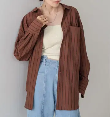 [ 새상품 ] BAB 시어 스트라이프 셔츠