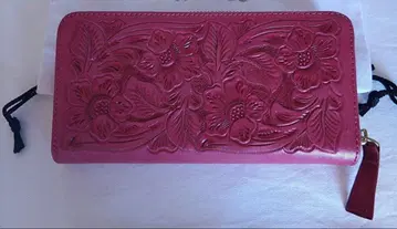 카빙 라이브 장지갑 핑크 그레이스 콘티넨탈 풀 집업 가죽