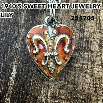 스위트하트 주얼리 백합 문장 에나멜 실버 빈티지 목걸이