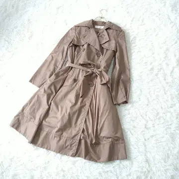 any FAM 벨트 더블 브레스트 트렌치코트 여배우 코트 2/M 베이지
