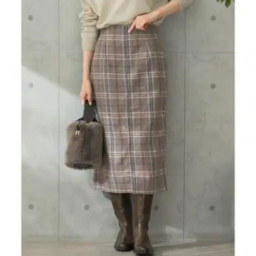 ROSSO 체크 하이웨스트 타이트 스커트 36 택 포함 미사용 새상품