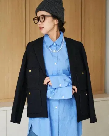 Plage [ GIRL ] 트위드 노카라 자켓 38