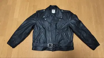 [ 레어! ] JIM BEAM 가죽 라이더 자켓 블랙 L 천연 가죽 더블