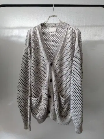 [ 컨디션 최상 ] YOKE 메쉬 편직 가디건 그레이