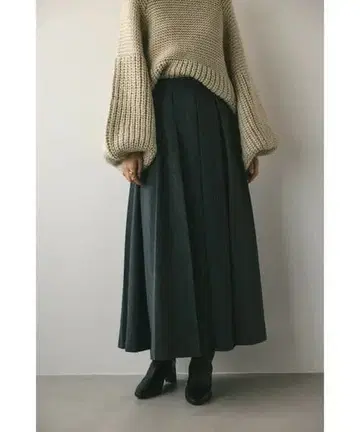 STYLEMIXER 와이드 플리츠 스커트