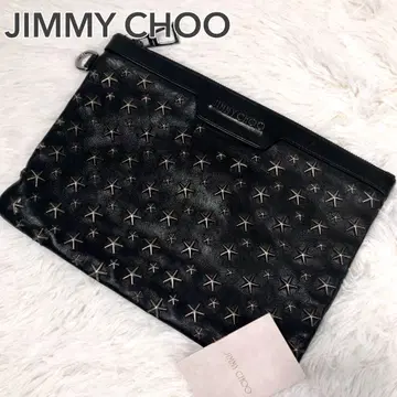새상품급 JIMMY CHOO 데렉 클러치백 스타 스터드 가죽