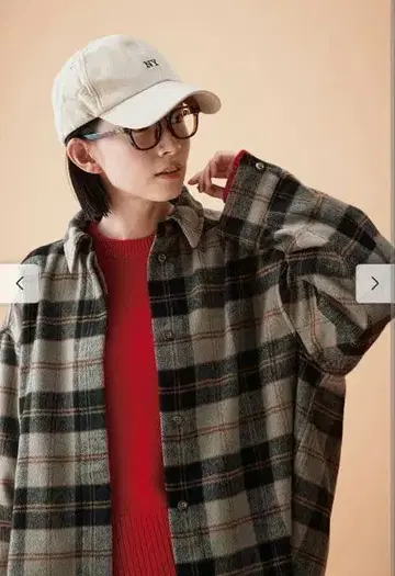 써니클라우드 털 모양이 예쁜 체크 셔츠 L