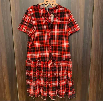 마크제이콥스 MARC JACOBS 빨간색 깅엄 체크 원피스