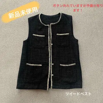 미사용 새상품 택 포함 트위드 베스트