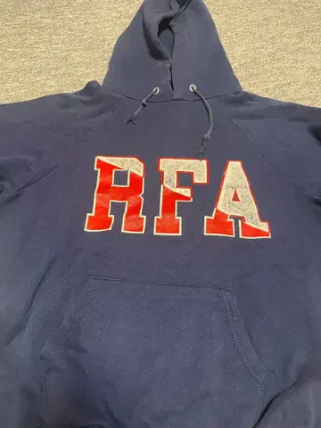 챔피언 빈티지 로고 프린트 후드 맨투맨 네이비 L