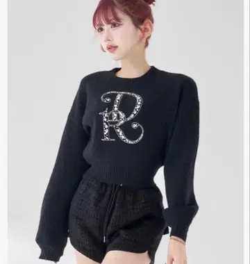 darich 다리치 DR 비쥬 볼륨 리브 니트탑 블랙