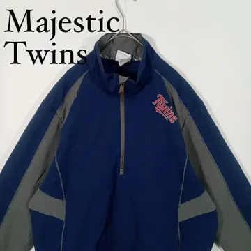 Majestic MLB 트윈스 하프 지퍼 나일론 자켓 L