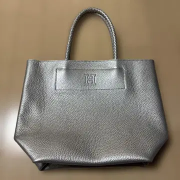 HIROFU 실버 가죽 토트백 M