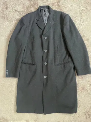 올드 유니클로 울 블랙 체스터 코트 4버튼