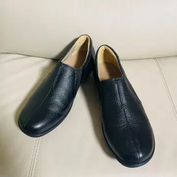 미사용급 ACHILLES SORBO 슬립온 천연 가죽 경량 23.5 주름