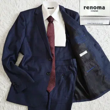 레노마 수트 백 오픈 섀도우 체크 섀도우 스트라이프 네이비 AB6