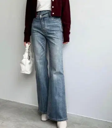 COCODEAL 리메이크 허리 플레어 데님