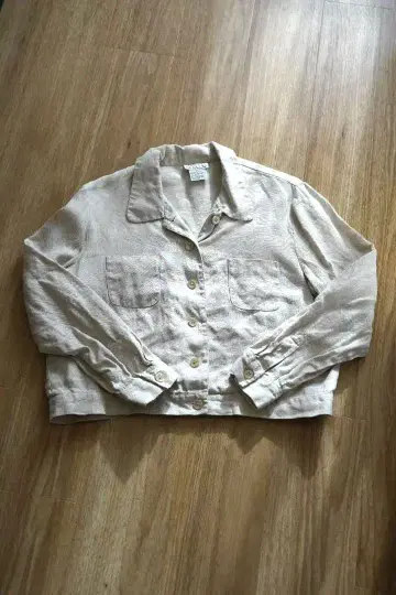 빈티지 베이지 린넨 자켓