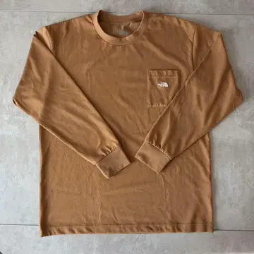더 노스페이스 베이지 긴팔 티셔츠