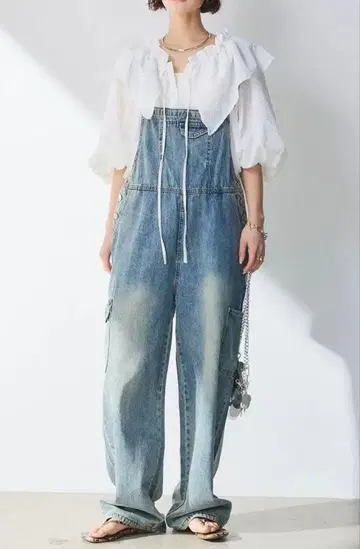 미사용 새상품! ESICA 데님 오버롤