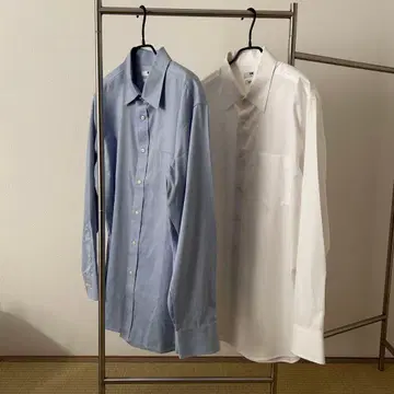 UNIQLO 슈퍼 논아이론 셔츠 2개 세트 XL 블루 화이트